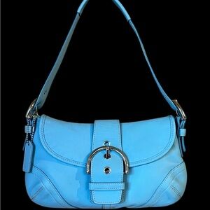 Coach Y2K Small Soho Blue Leather Shoulder Bag authenticated